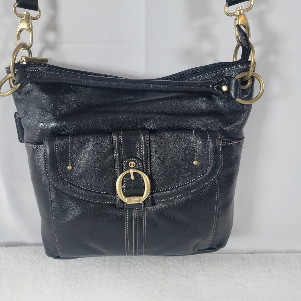 Stone Mountain Leather Shoulder Bag Purse Black NWT Vintage